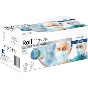 ROLL MASKE TEKLİ PAKETLERDE 50 ADET 3 KATLI FİLTRELİ