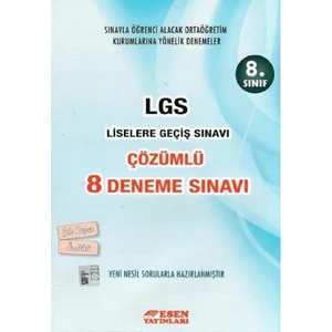 Esen Yayınları 8. Sınıf LGS Çözümlü 8 Deneme Sınavı