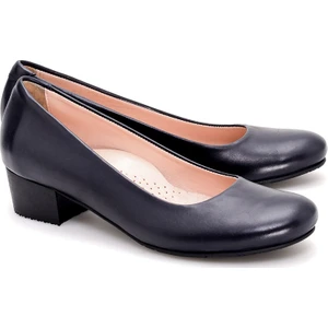 Girl Boss New York Luna Lacivert Comfort Deri Hostes Ayakkabısı C4016-P-4