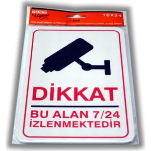 Pvc Uyarıcı Levha Gi̇zli̇ Kamera 16 x 24 cm