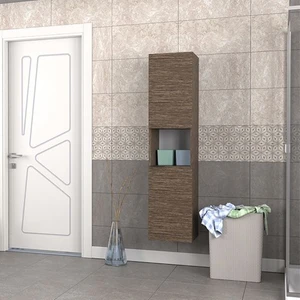 Fix Arya ve Loft Uyumlu Banyo Boy Dolabı Renk Aybe Kahve