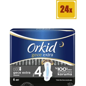 Ultra Extra Hijyenik Ekstra Gece Tekli Paket 6 Adet Ped 24'lü Set