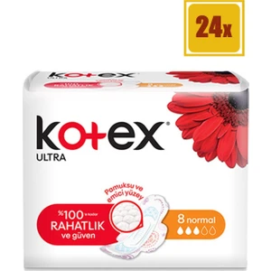 Ultra Kanatlı Normal 8 Adet Ped 24'lü Set