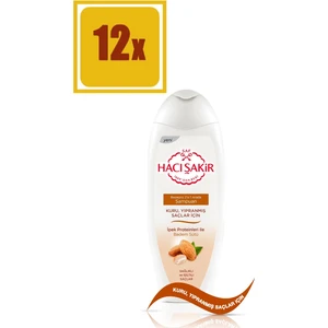 Hacı Şakir Şampuan Kremli Badem-Kuru ve Yıpranmış Saçlar 500 ml 12'li Set