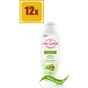 Hacı Şakir Şampuan Kremli Zeytinyağı-Tüm Saçlar 500 ml 12'li Set