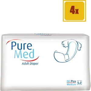 Pure Med  Belbantlı Medium Yetişkin Hasta Bezi 30 Adet 4'lü Set