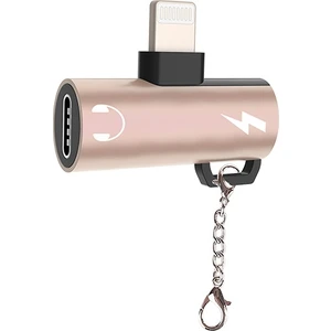 iPhone Uyumlu Dual Lightning Girişli Şarj Dönüştürücü Adaptör Gold