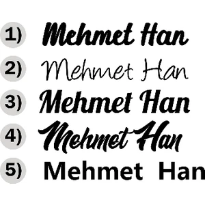 New Jargon Kişiye Özel Seçenek Altarnatifli İsim Sticker Etiket Çıkartma - 15 cm