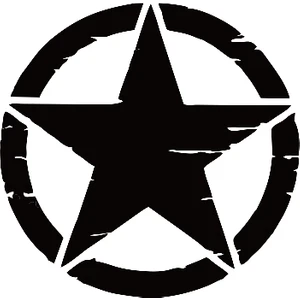 New Jargon Askeri Yıldız Army Star Off Road Jeep Sticker 2 Adet Sağ Sol Set - 15 x 15 cm