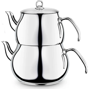 Jumbo Boy Çelik Çaydanlık, 6,5 Lt. (4 + 2,5) Metal Kulp