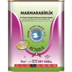 Hususi (S) 291-320 Kalibre Az Tuzlu Siyah Zeytin 5 kg