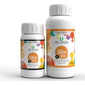 Slim Vis 750 Gr A+B Yoğun Kıvamlı Şeffaf Epoksi Reçine (500 Gr Reçine + 250 Gr Sertleştirici)faf Epoksi Reçine