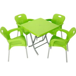 Katlanir Ayak 80X80 Ni̇L Kollu Sandalye Masa Takimi