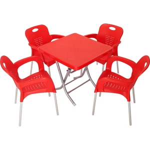 Katlanir Ayak 80X80 Ni̇L Kollu Sandalye Masa Takimi