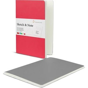 Not Defteri Sketch Note A6 125G. Gri-Pembe 2 Adet 20 Sayfa