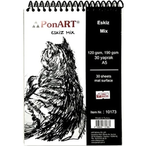 Eskiz Defteri Karışık Mix 30 Yaprak A5 Spirelli Blok