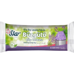 Plus Büzgülü Çöp Torbası Orta Boy 55X60 cm. Lavanta Kokulu