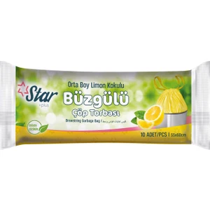 Plus Büzgülü Çöp Torbası Orta Boy 55X60 cm. Limon Kokulu