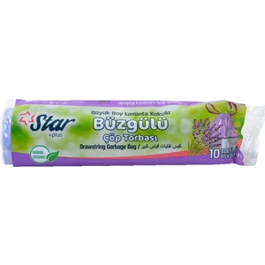 Plus Büzgülü Büyük Boy Çöp Torbası 65X70 cm. Lavanta Kokulu