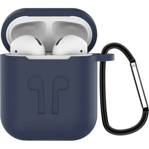 Tonmeister MAKT Apple Airpods Silikon Kılıf ve Kulaklık Askısı Lacivert