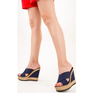 Fox Shoes Lacivert Kadın Terlik F674072005