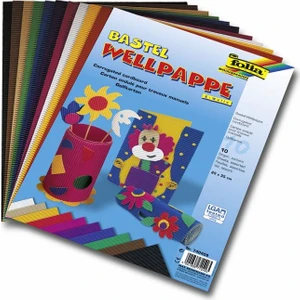 Folıa Paper Bastel Welpappe 25 X 35 Oluklu Karton 10 Renk Karışık Paket