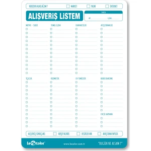Le Color A5 Planer Alışveriş Listem 53 Sayfa