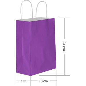 Mor Kraft Hediye Çantası 18 x 8 x 24 cm 25'li