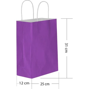 Mor Kraft Hediye Çantası 25 x 12 x 31 cm 25'li