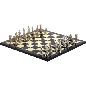 Gift Home Metal İngiliz Satranç Takımı Orta Boy Parlak Ve Ceviz Tahtası