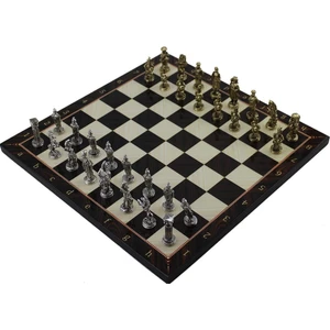 Gift Home Metal Osmanlı Bizans Satranç Takımı Ve Ceviz Tahtası Küçük Boy