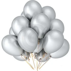 25'li Balon Gümüş Rengi Metalik