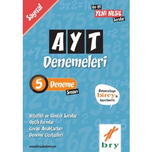 Bry Birey Eğitim Yayınları AYT  5 Deneme ( SAYISAL )
