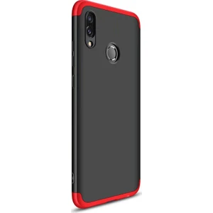 Huawei Honor 10 Lite Kılıf Double Dip 360 Protective Siyah Kırmızı