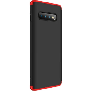 Samsung Galaxy S10 Plus Kılıf Double Dip 360 Protective Siyah Kırmızı