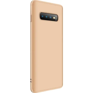Samsung Galaxy S10 Plus Kılıf Double Dip 360 Protective Gold