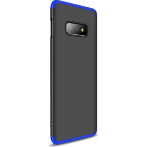 Samsung Galaxy S10E Kılıf Double Dip 360 Protective Siyah Mavi