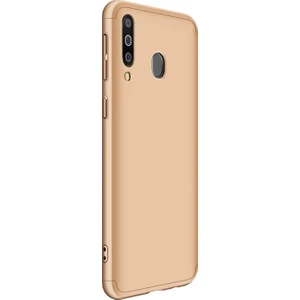 Samsung Galaxy M30 Kılıf Double Dip 360 Protective Gold
