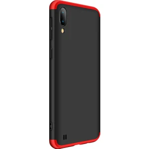 Samsung Galaxy M10 Kılıf Double Dip 360 Protective Siyah Kırmızı