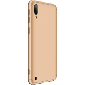 Samsung Galaxy M10 Kılıf Double Dip 360 Protective Gold