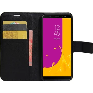 Cüzdanlı Deri Samsung Galaxy J8 Kılıf Siyah