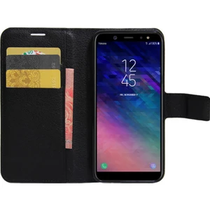 Cüzdanlı Deri Samsung Galaxy A6 2018 Kılıf Siyah