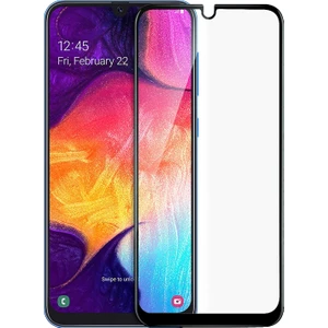 Samsung Galaxy A50 Tam Kaplayan Temperli Cam Ekran Koruyucu Siyah