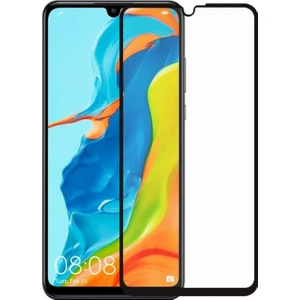 Huawei P30 Lite Tam Kaplayan Temperli Cam Ekran Koruyucu Siyah