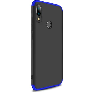 Xiaomi Redmi Note 7 Pro Kılıf Double Dip 360 Protective Siyah Mavi