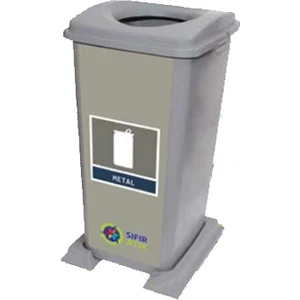 Tuncel Teknik Sıfır Atık Çöp Kovası 70 Litre-Metal Atık