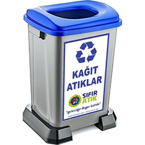 Tuncel Teknik Sıfır Atık Çöp Kovası 50 Litre-Kağıt Atık