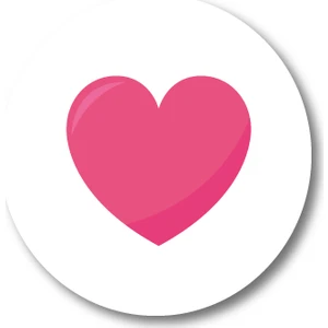 Pembe Kalp Sticker Etiket 3x3 cm 20li