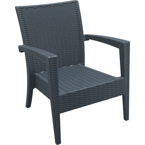 Rattan Miami Tekli Koltuk Koyu Gri
