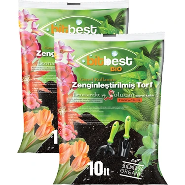 Bitbest Bio 2'li 20 lt Gübreli Bitki ve Saksı Toprağı Torf